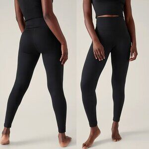Athleta Aurora Seamless Mix Ribbed Tight Leggings Super High Waist Black L $109